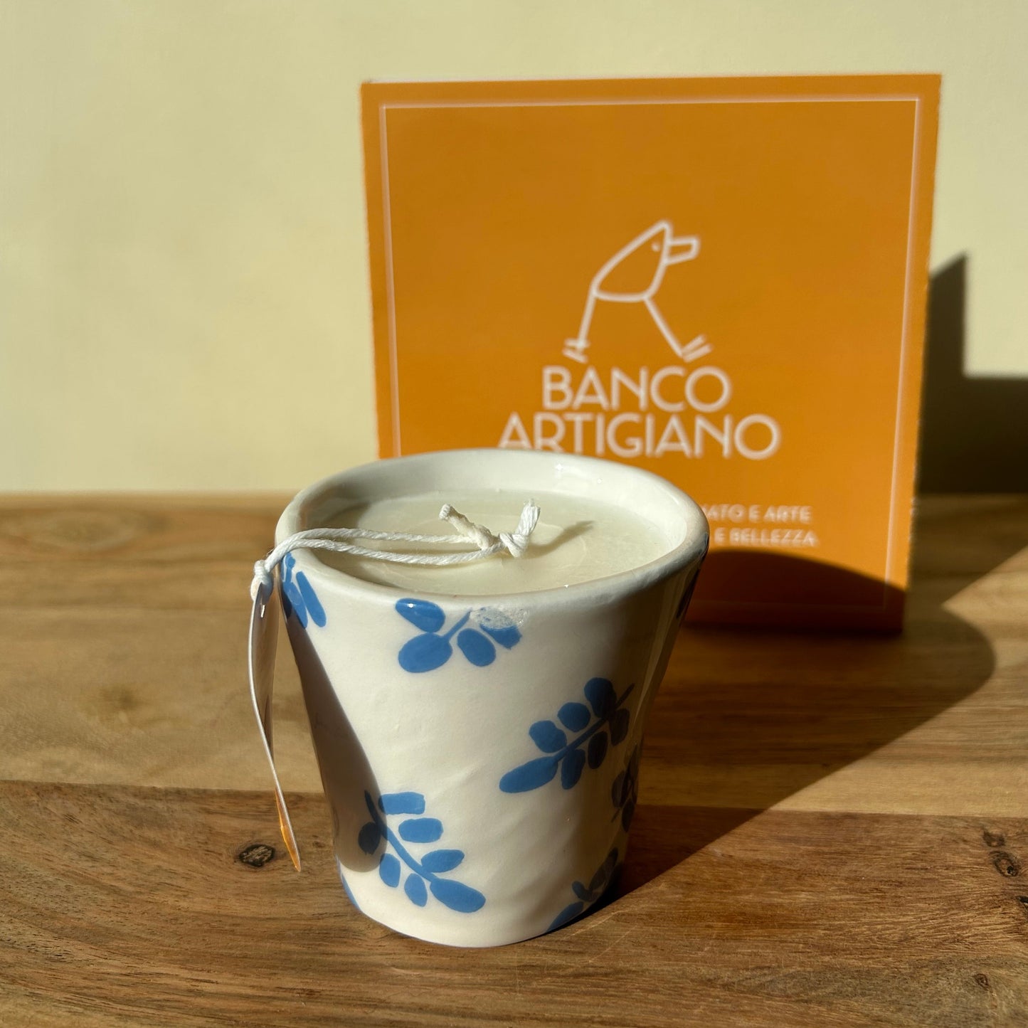 Vela de cera ecológica Banco Artigiano Pinceladas