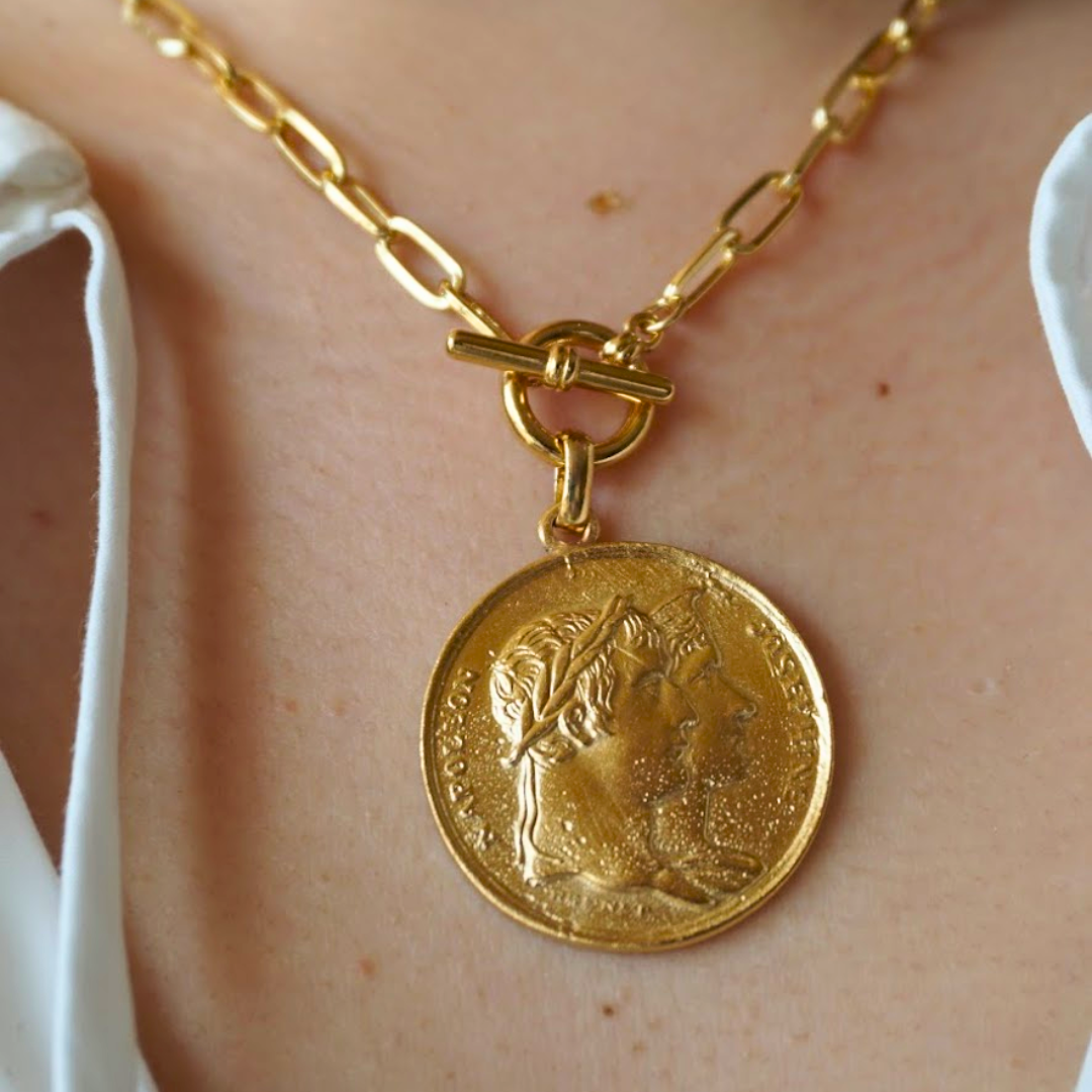 Roman medallion necklace
