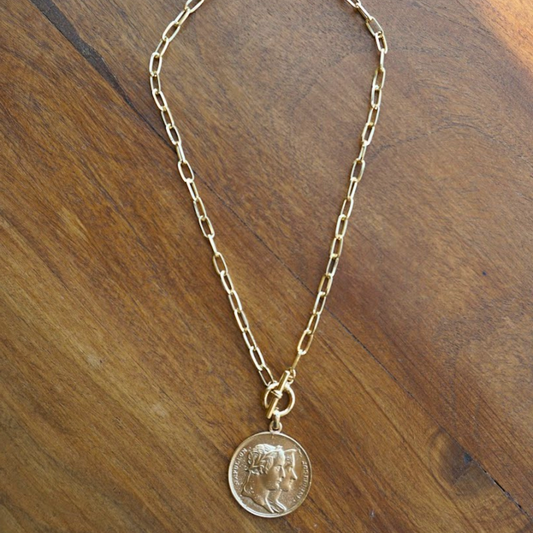 Roman medallion necklace