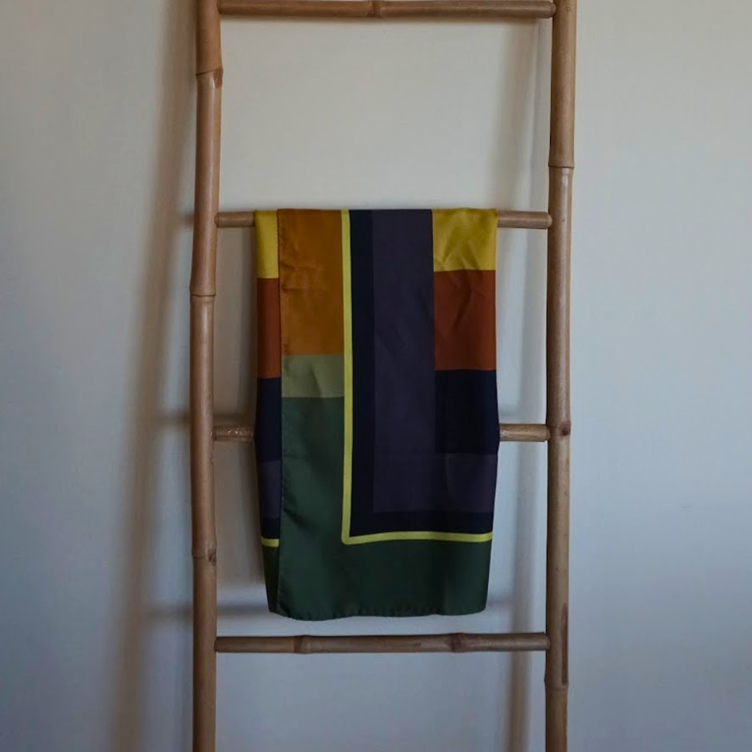 Geometric silk scarf