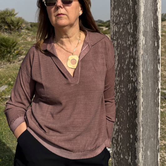 Collana a maglie e ciondolo geometrico