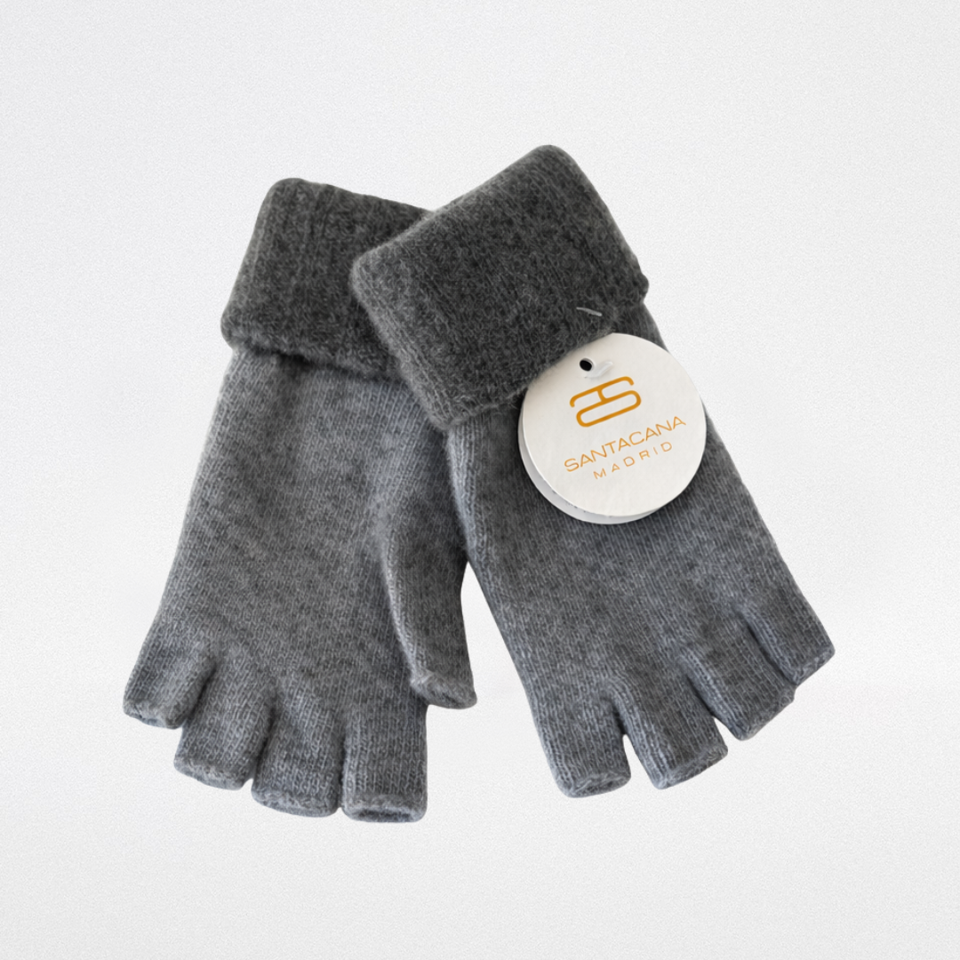 Mezzi guanti lana e cashmere bicolore