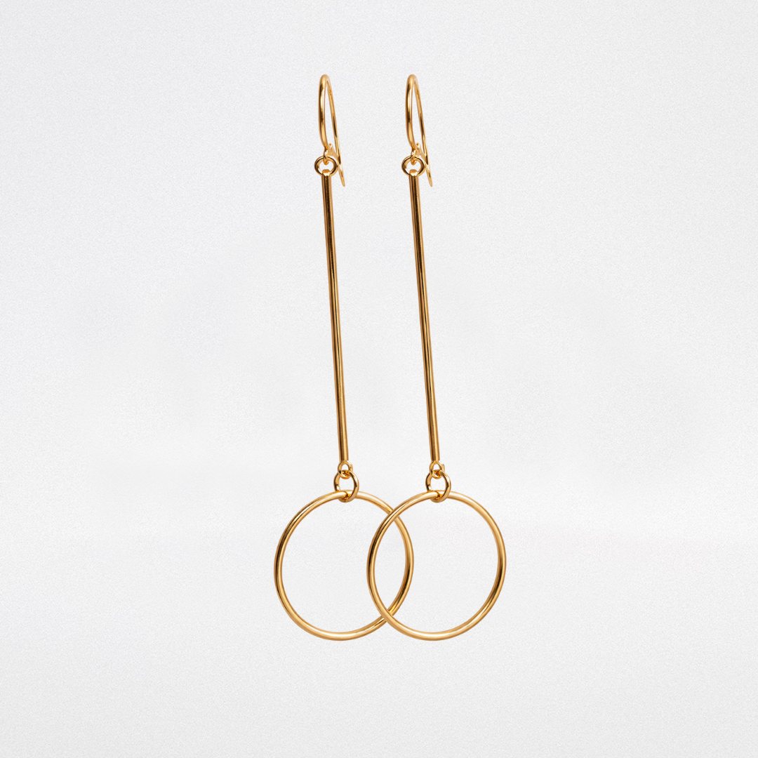 Orecchini lunghi Cerchio dorato