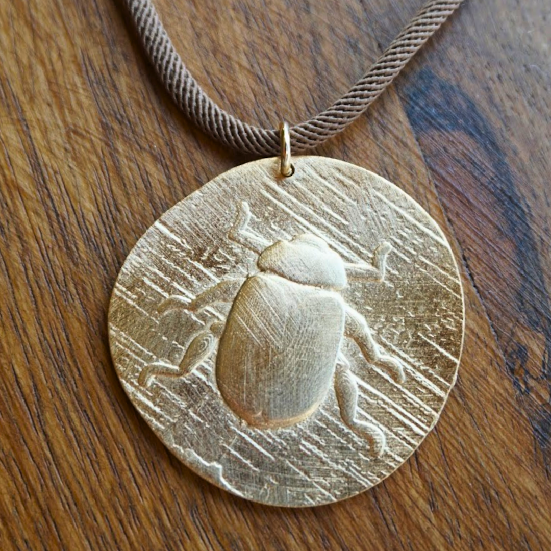 Beetle pendant necklace