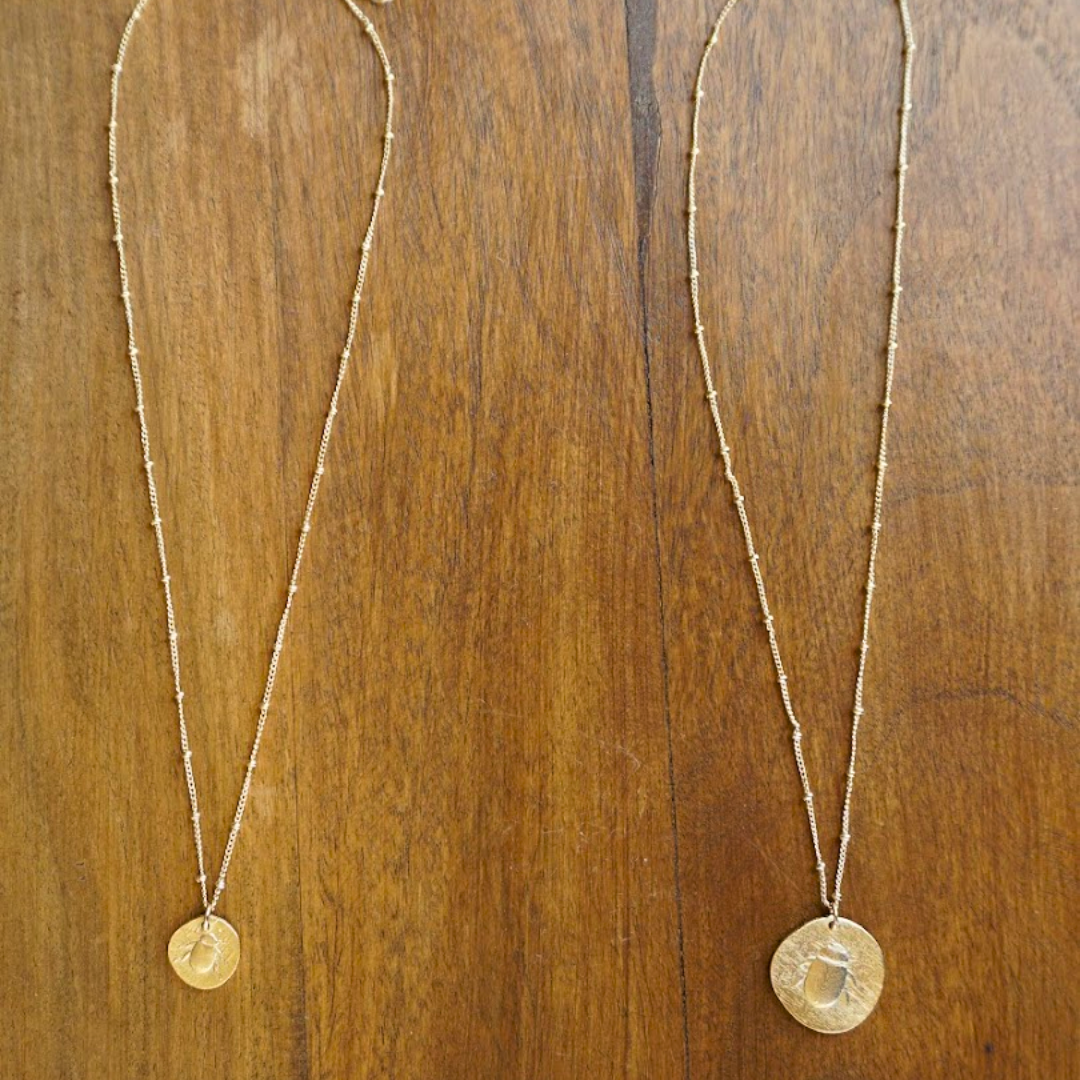 Beetle medallion necklace