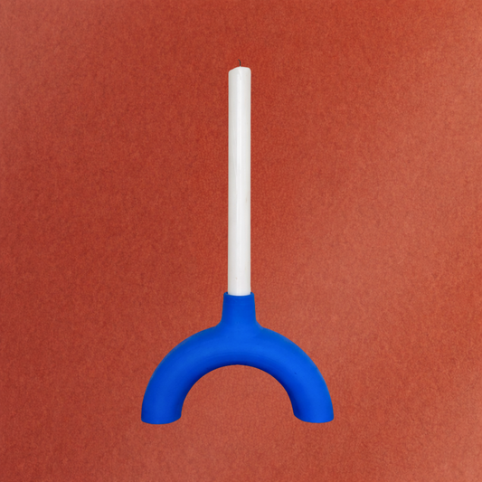Arc blue candle holder