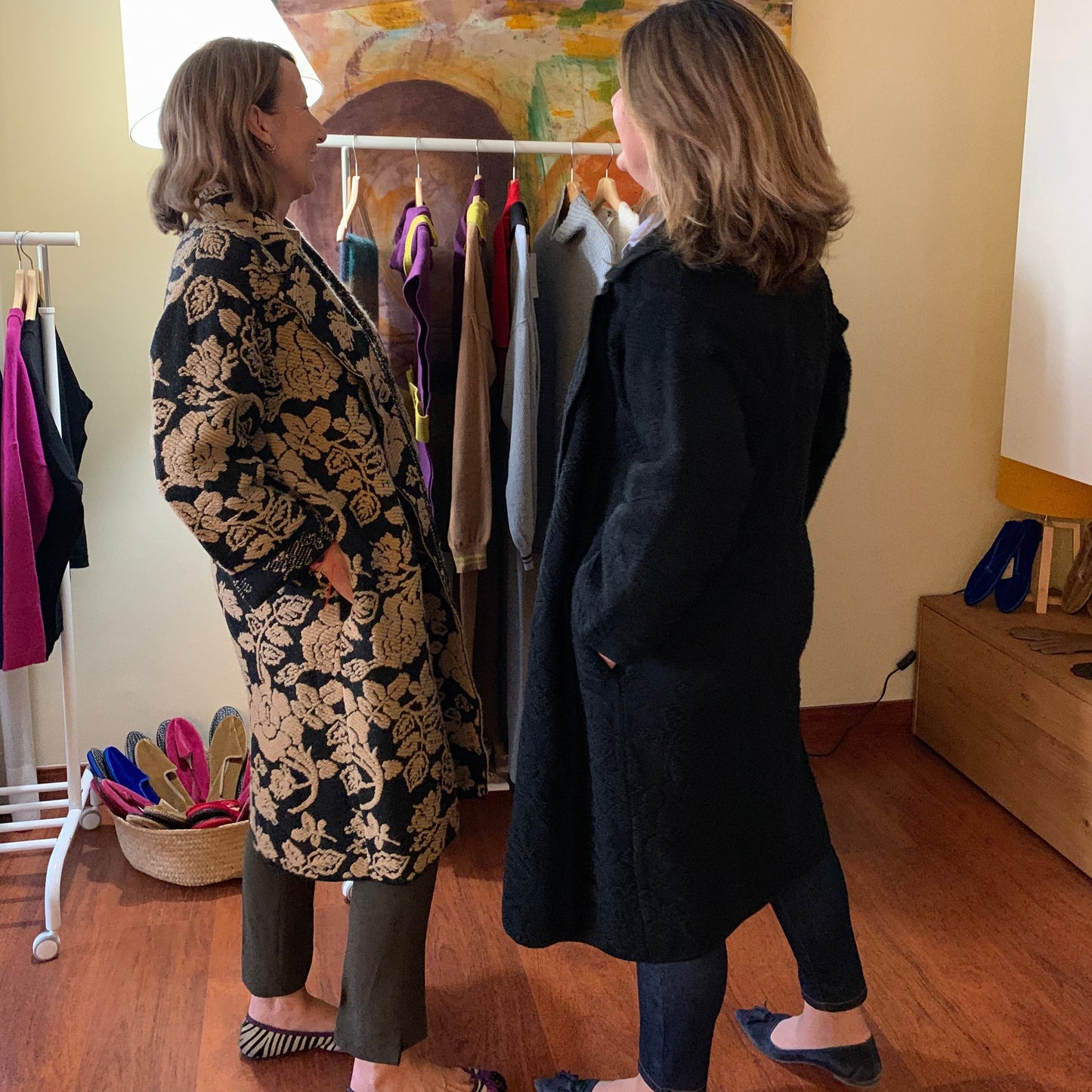 Cappotto in maglia jacquard