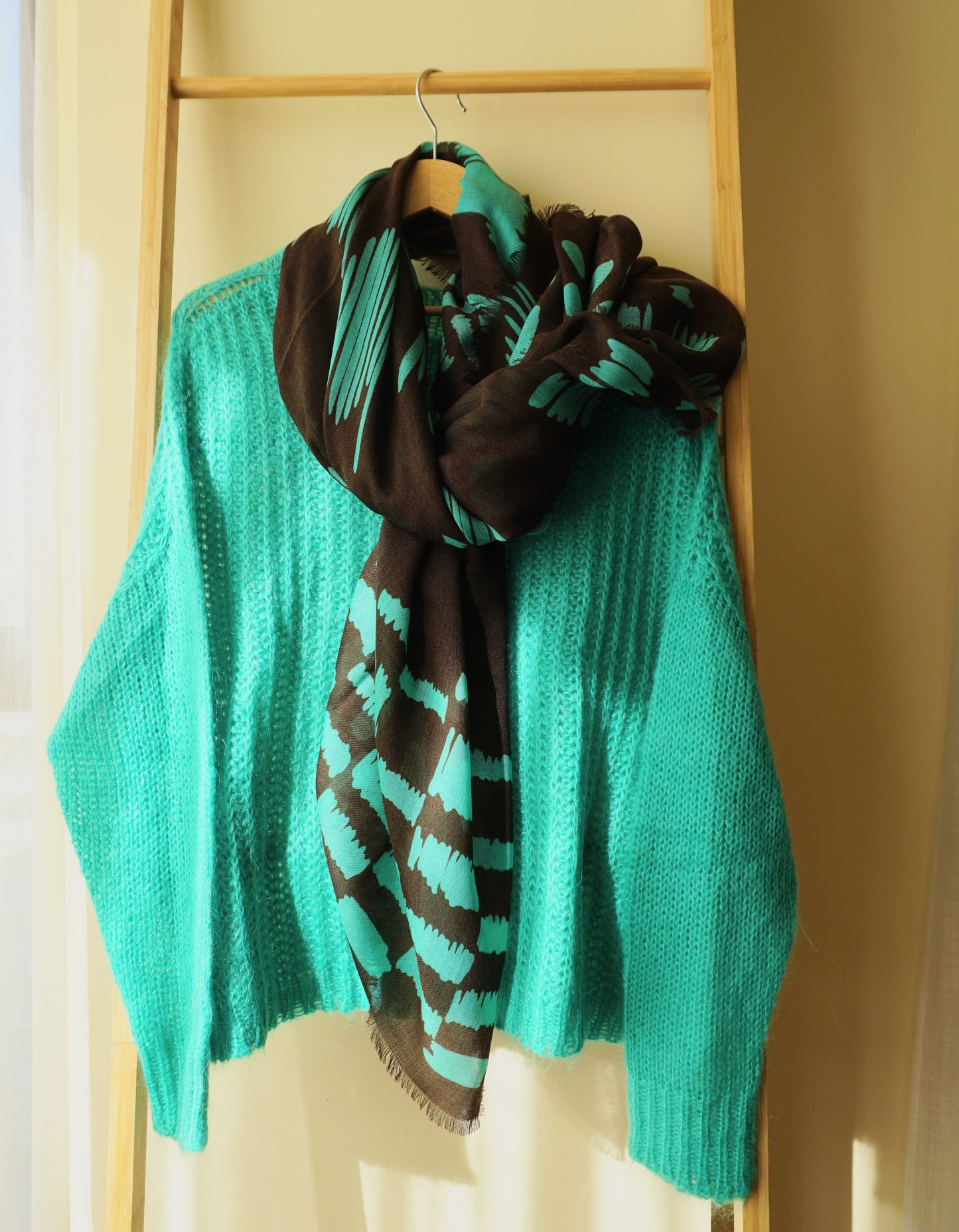 Maxi foulard lana Trazos