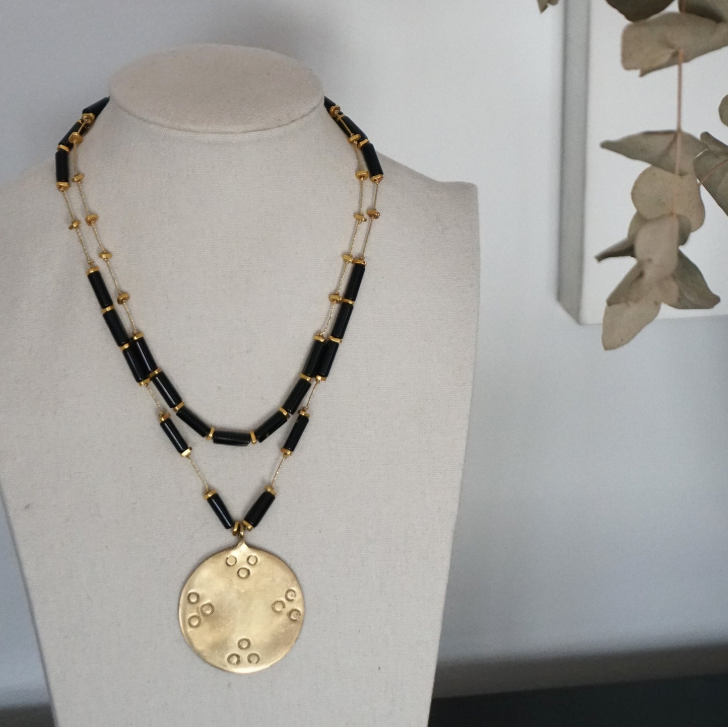 Collana doppia in tormalina con cerchio