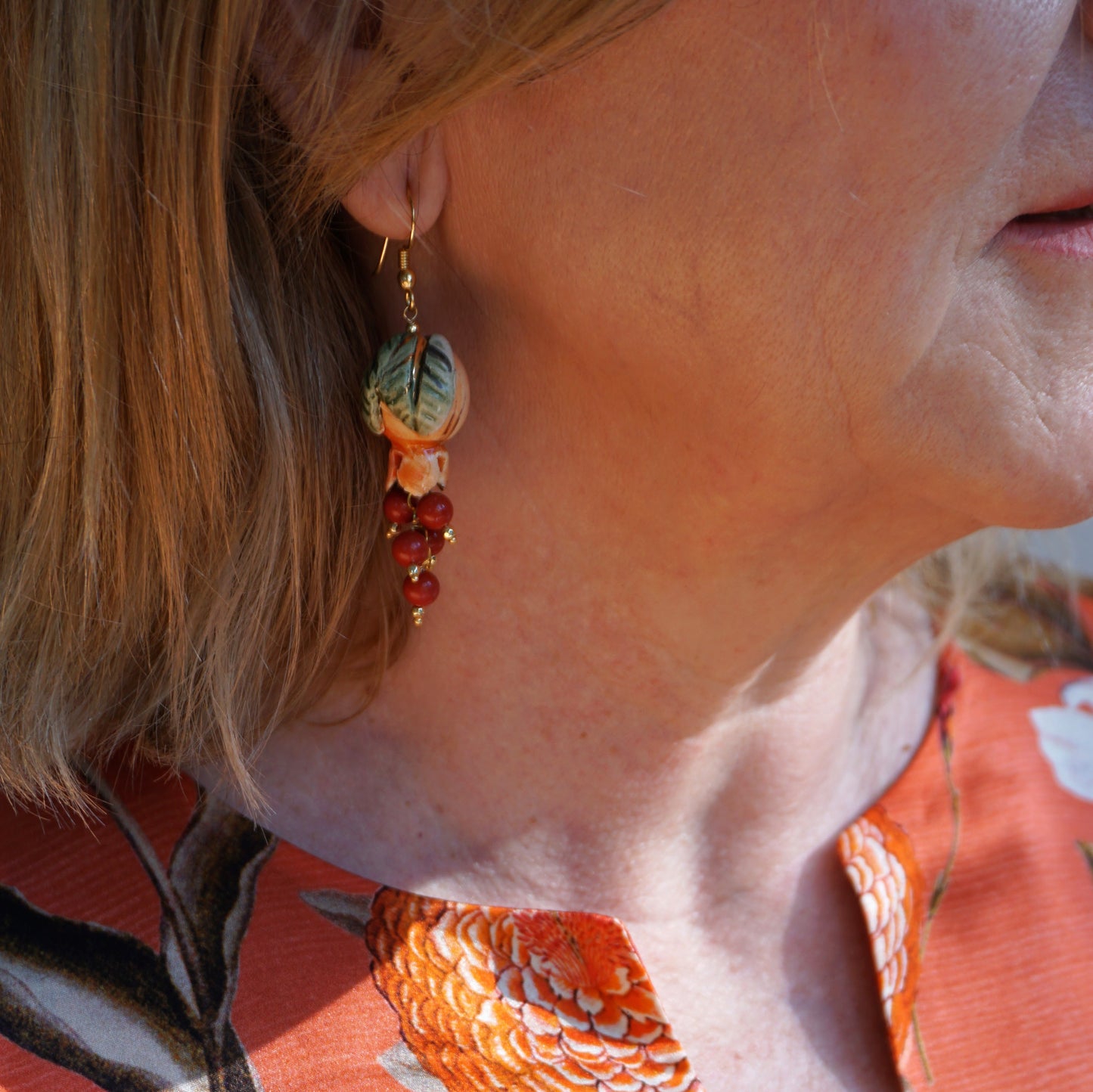 Pendientes granada con perla