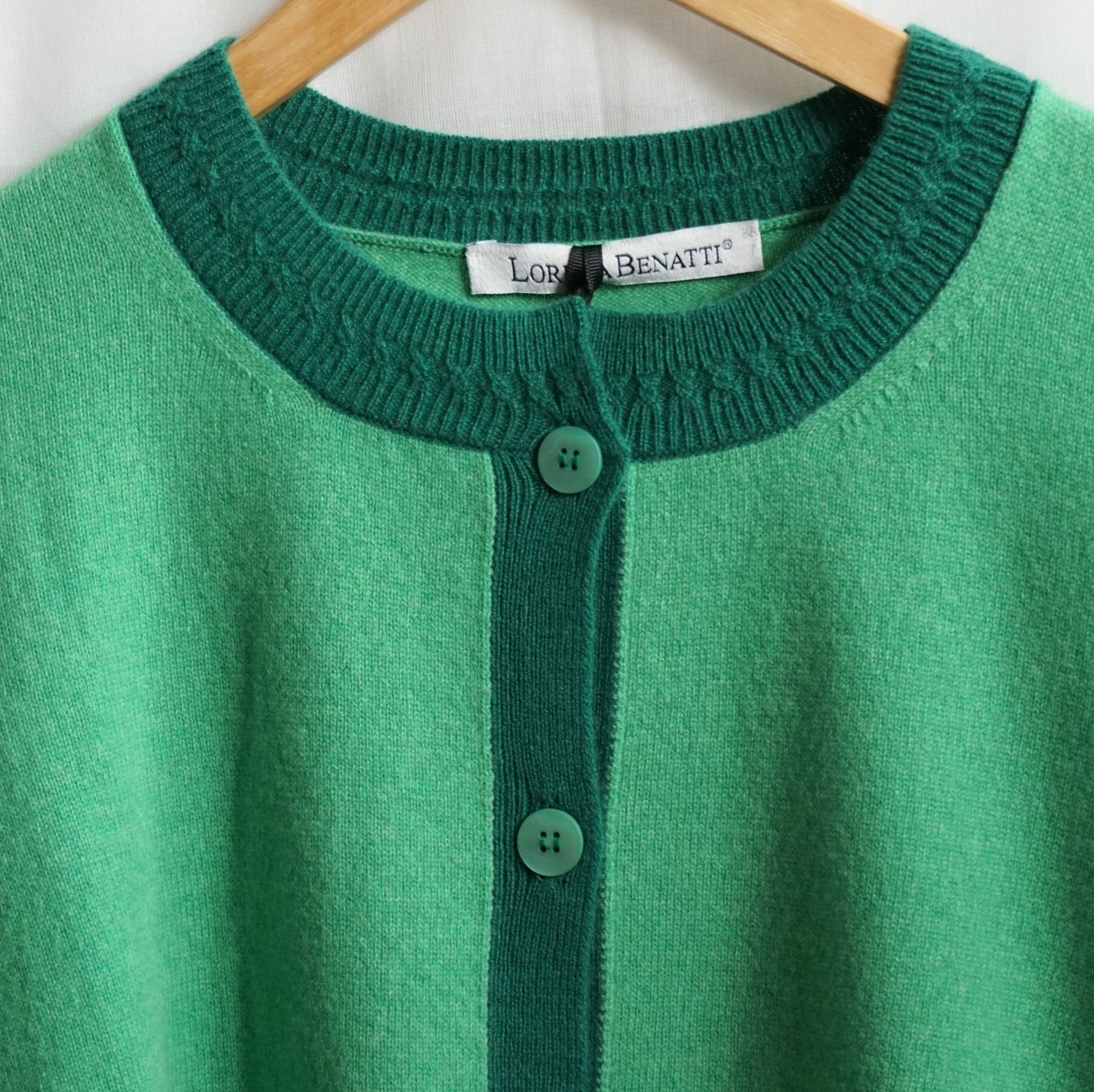 Suéter twinset cashmere verde Lorena Benatti