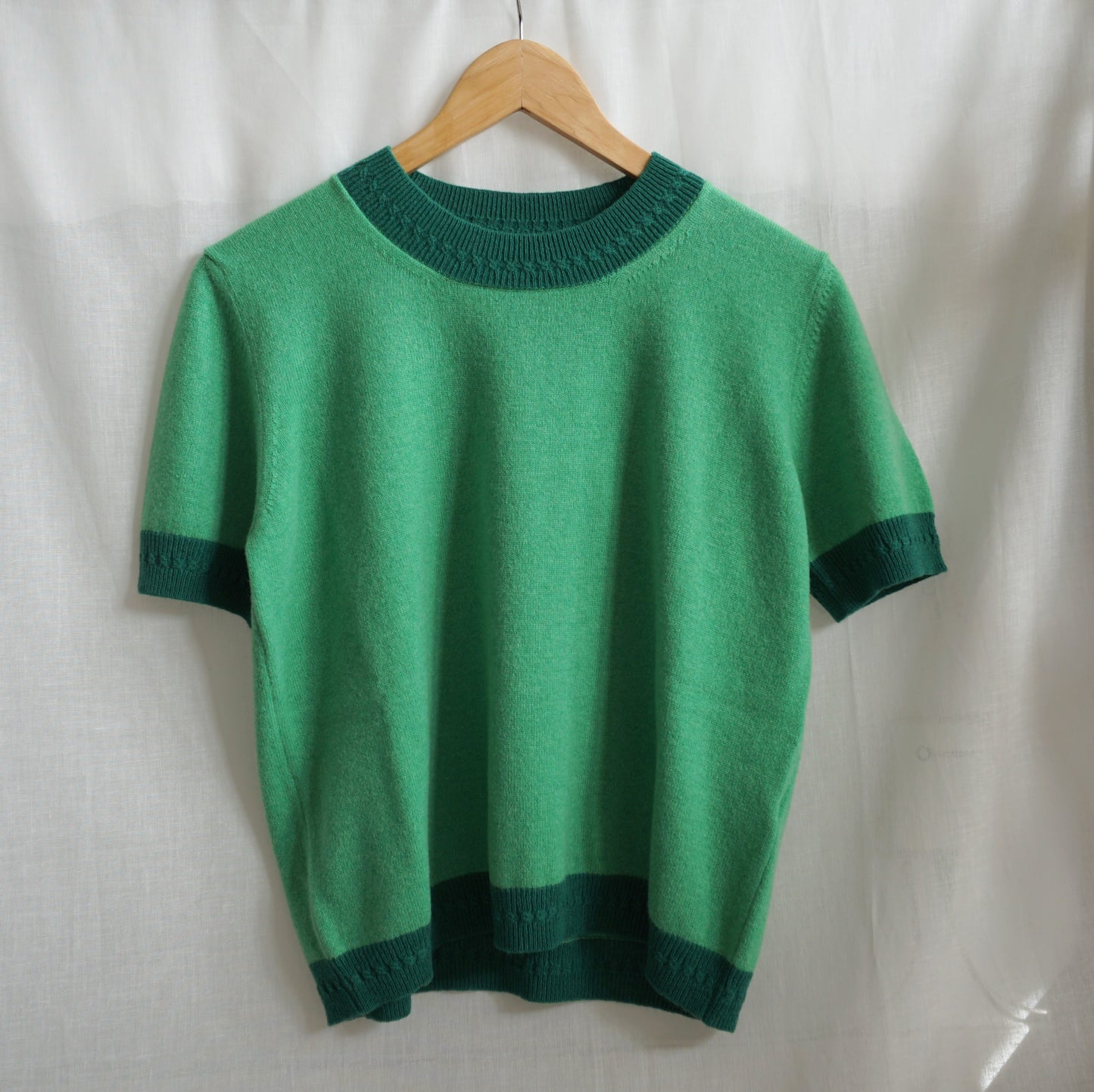 Suéter twinset cashmere verde Lorena Benatti