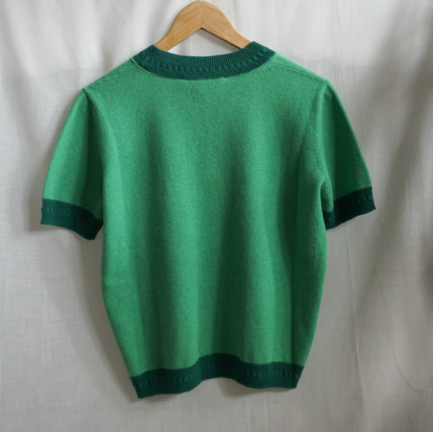 Suéter twinset cashmere verde Lorena Benatti