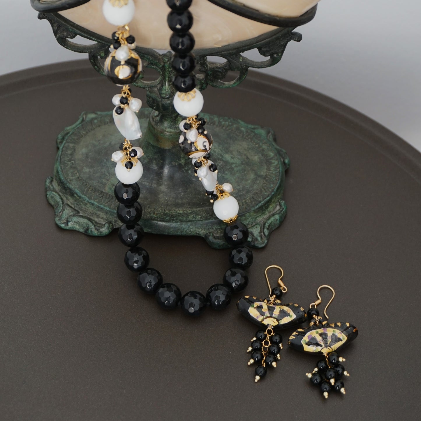 Pendientes cerámica Coffa negra y cactus