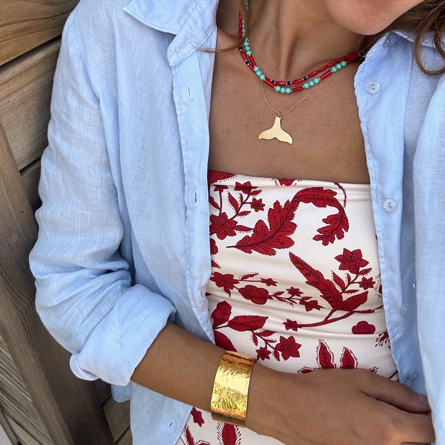 Pulsera brazalete dorado