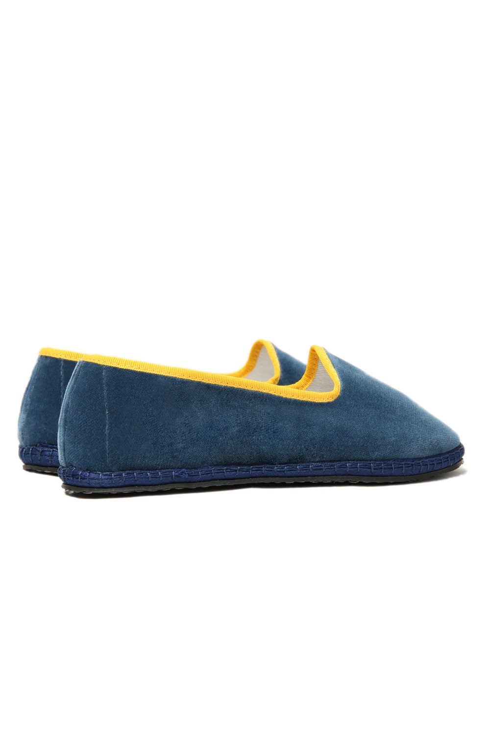 Friulana Rialto de terciopelo bicolor avio borde amarillo