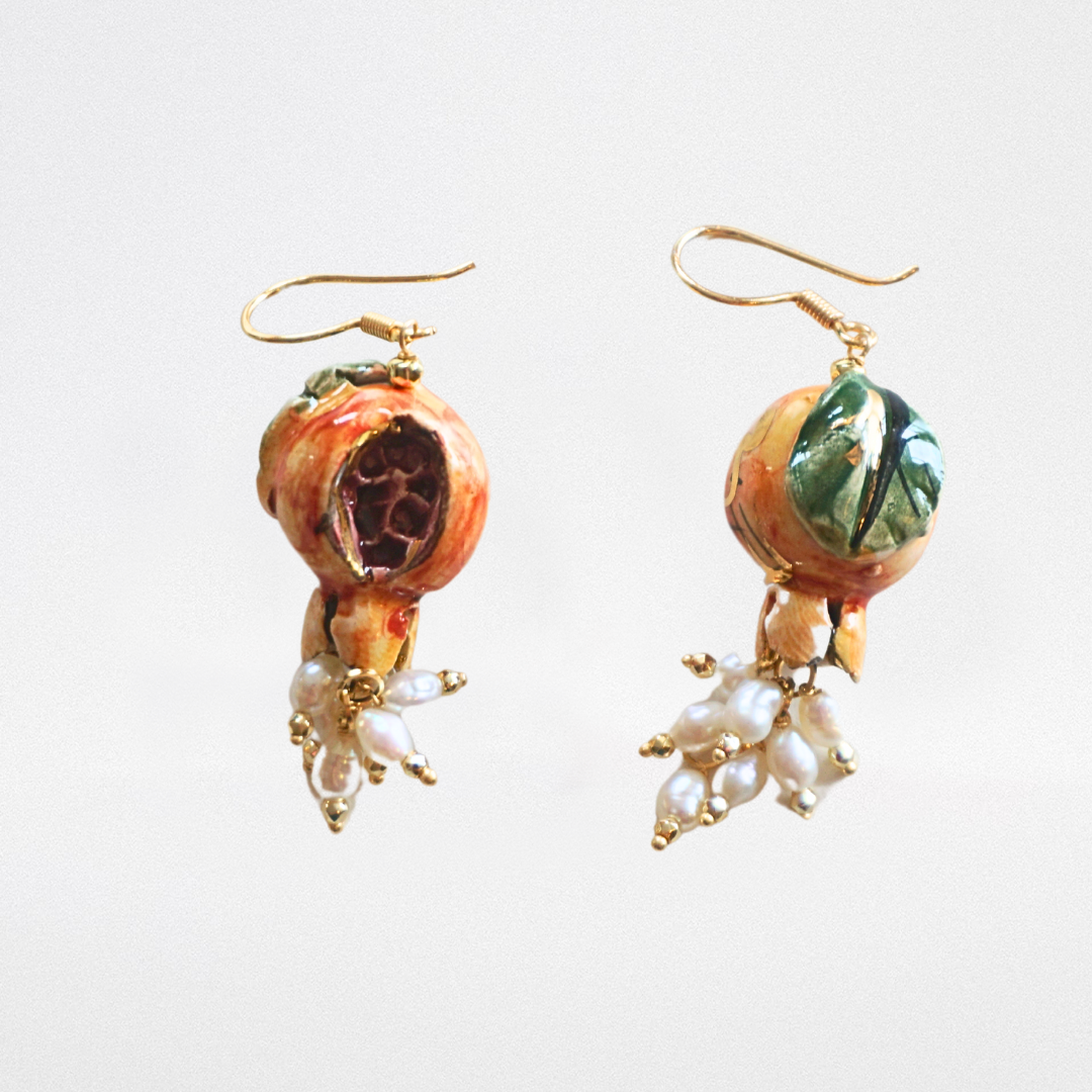 Pendientes granada con perla