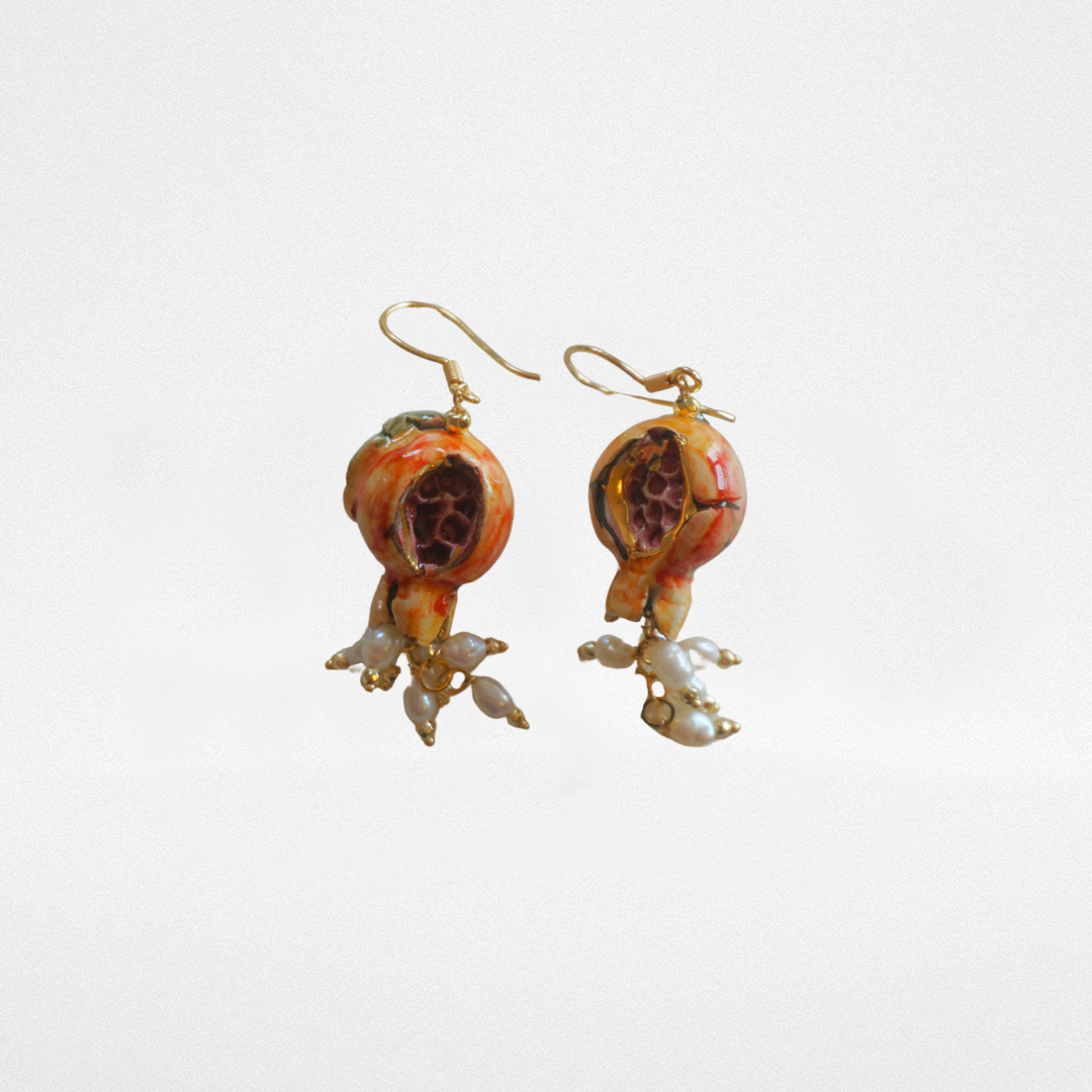 Pendientes granada con perla
