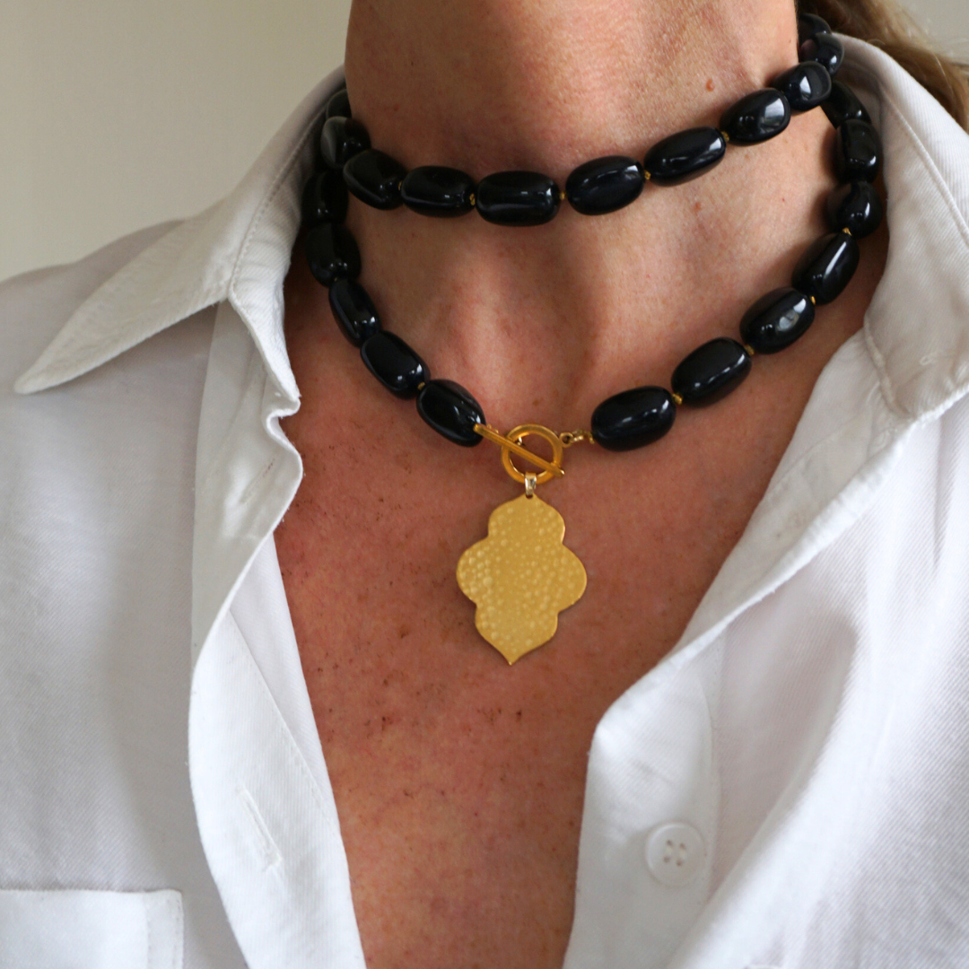 Collar calcedonia & Oro