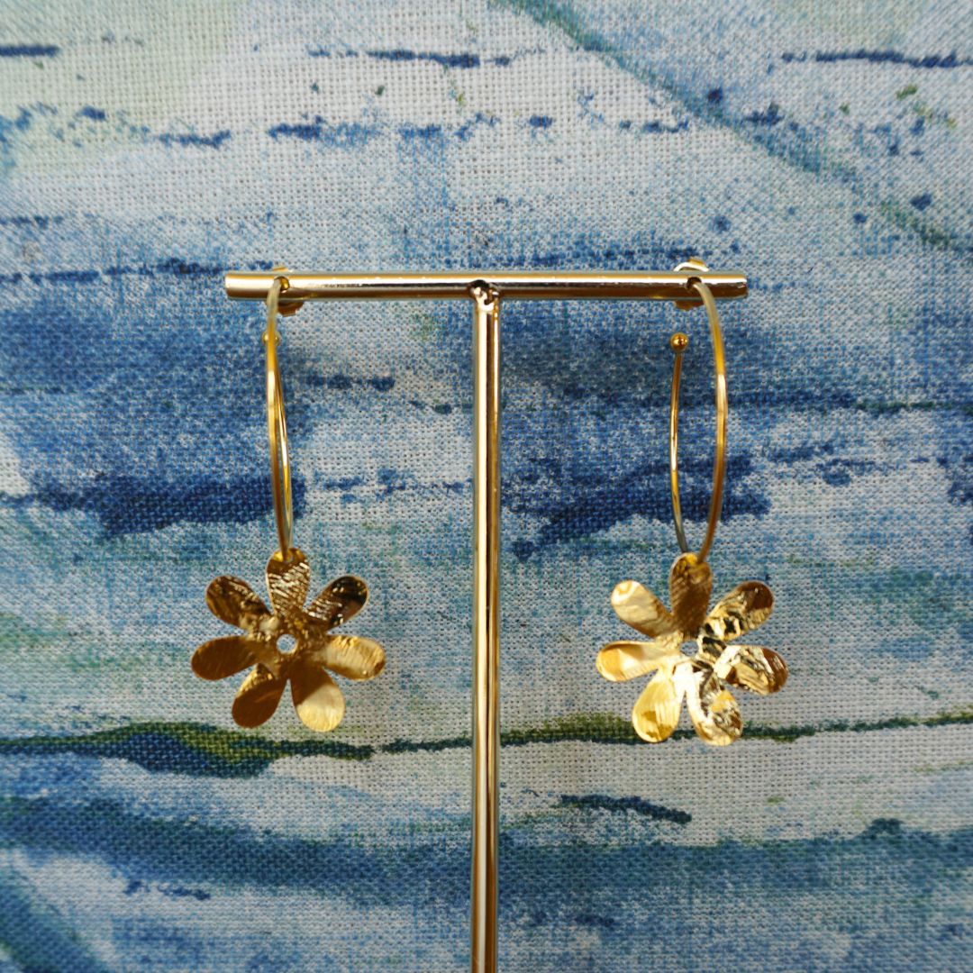 Orecchini Cerchi e fiore