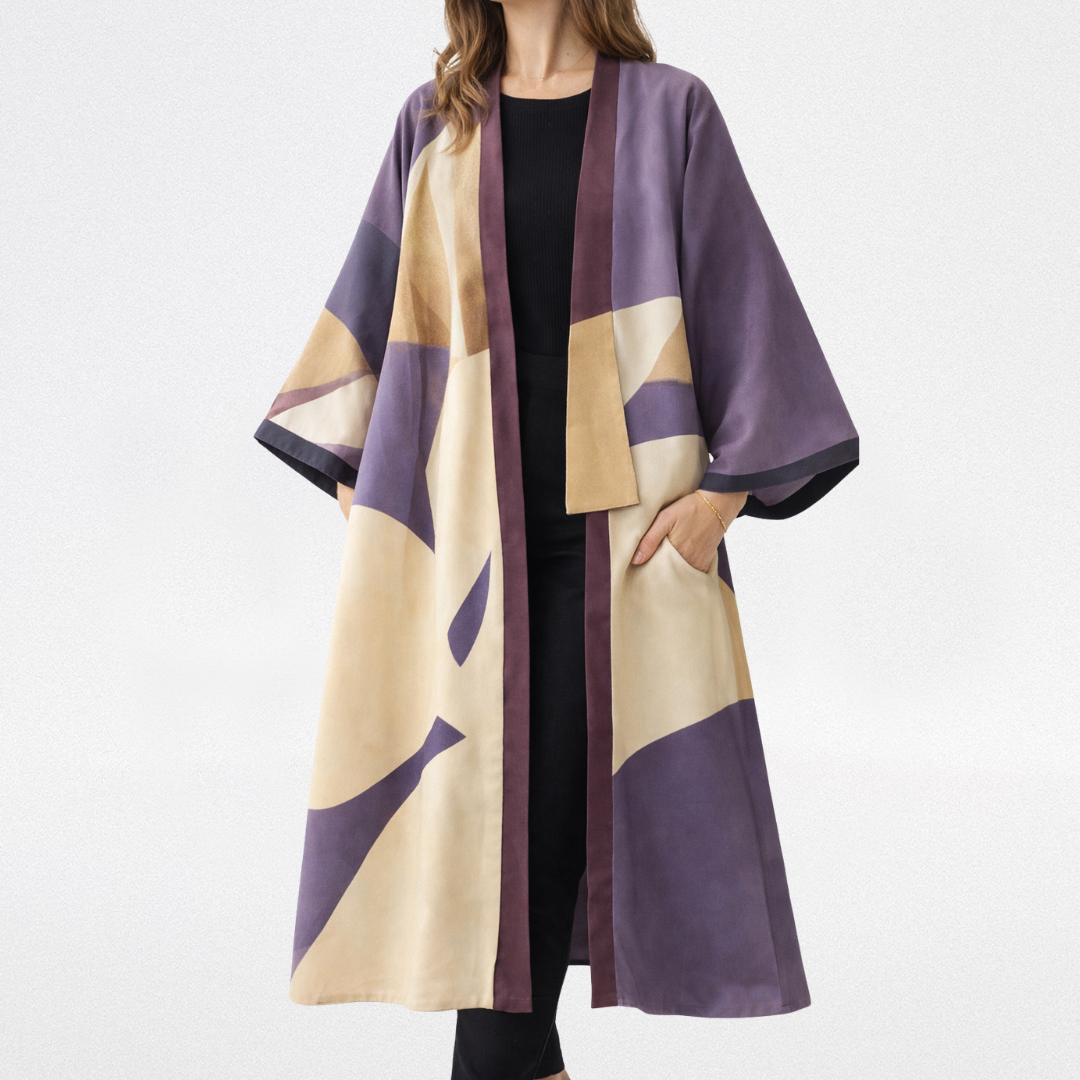 Kimono seda Manchas difuminadas