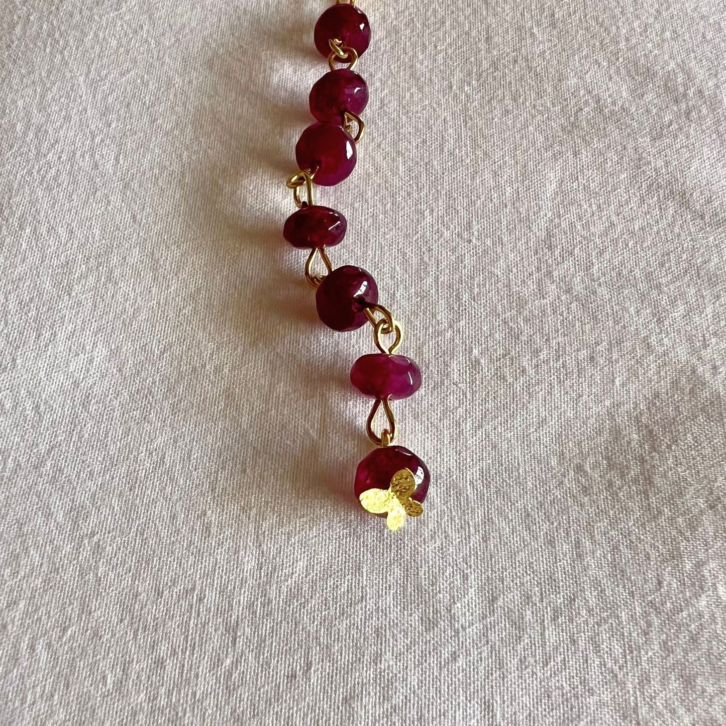 Collar cadena granate