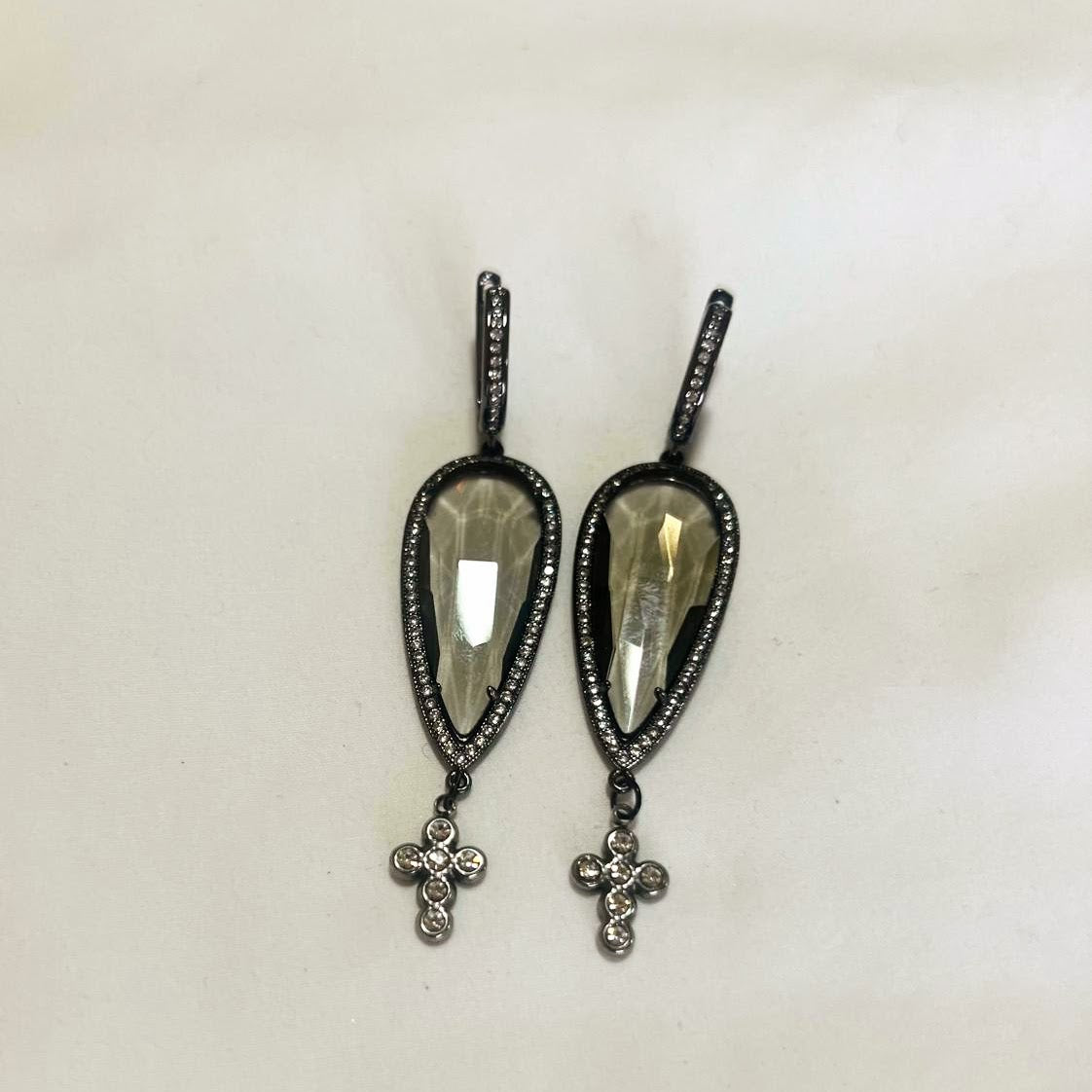 Pendientes lágrimas grises