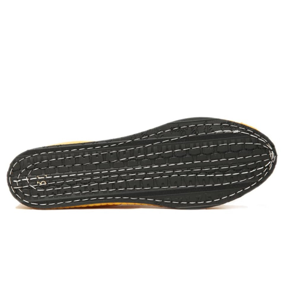 Friulana de terciopelo bicolor amarillo borde avio