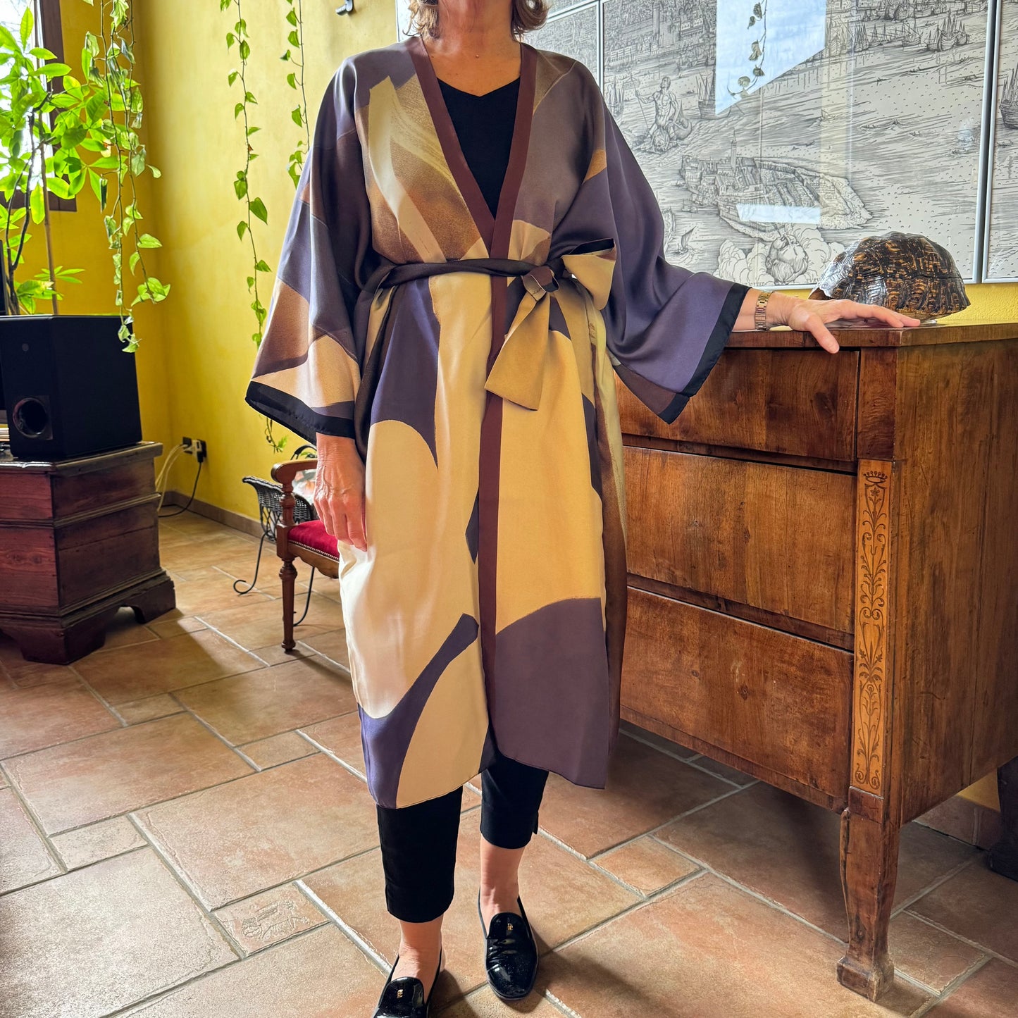 Kimono seta Macchie sfumate