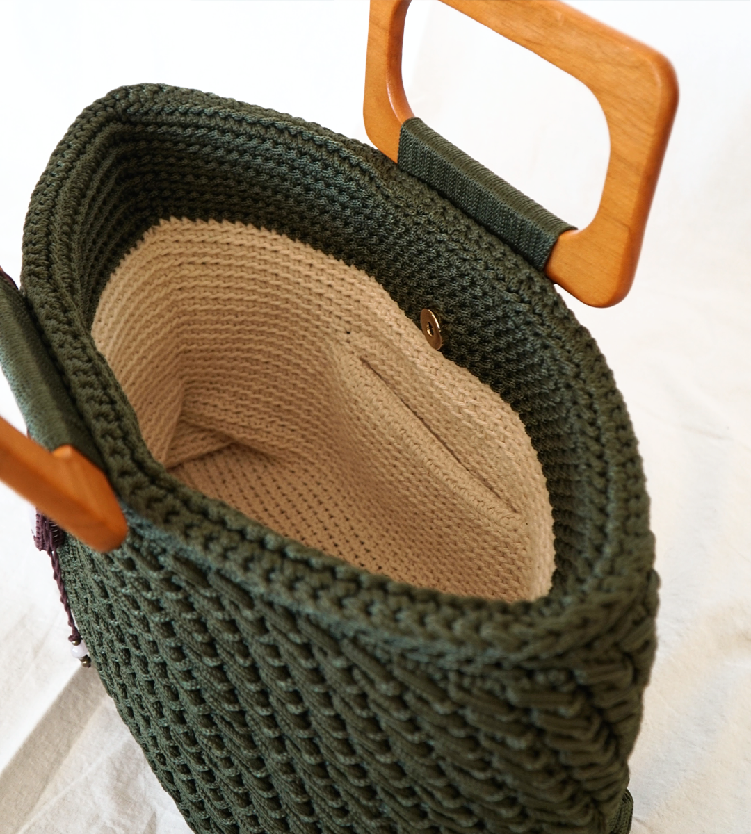 Bolso Bahía Verde Oliva Madera