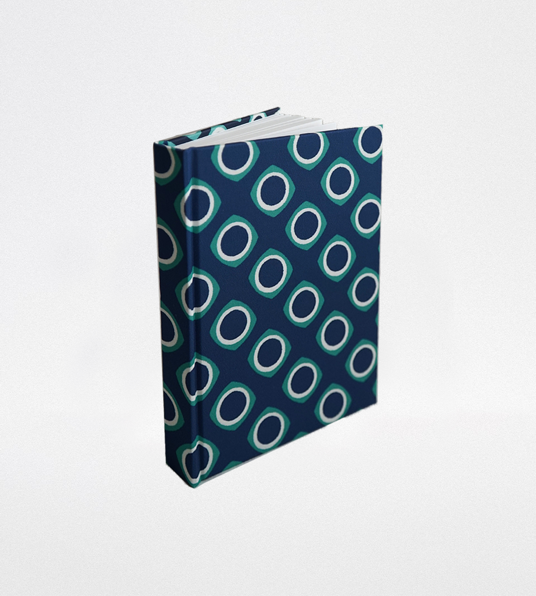 Libreta de Seda Estampado Geométrico Azul Marino "Lente d'Ingrandimento"