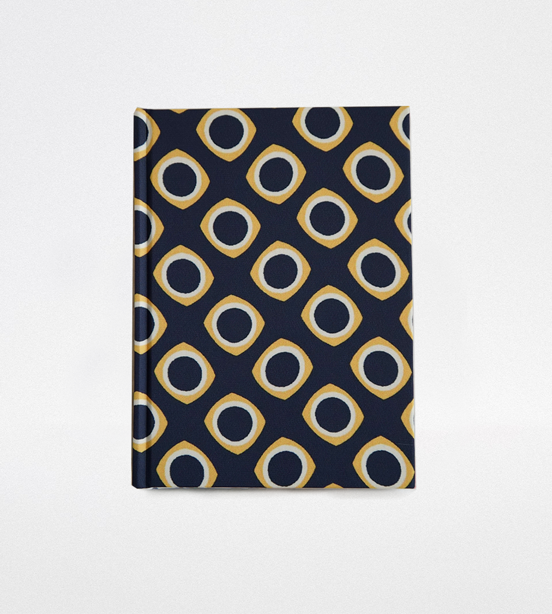 Libreta de Seda Estampado Geométrico Azul Marino "Occhi gialli"