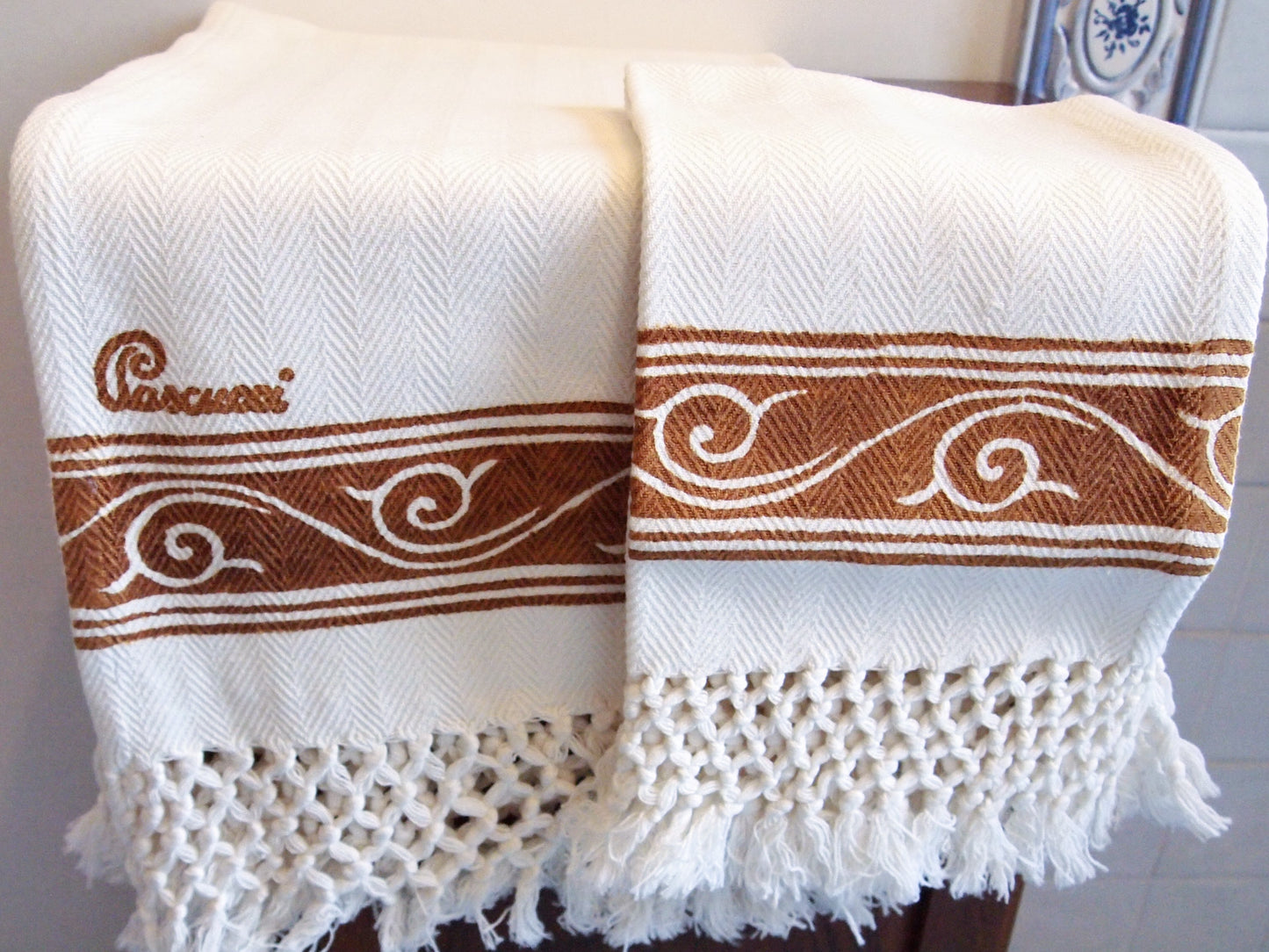 Juego de dos toallas con flecos 706 óxido