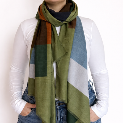 Maxi Wool Scarf Polka Dots