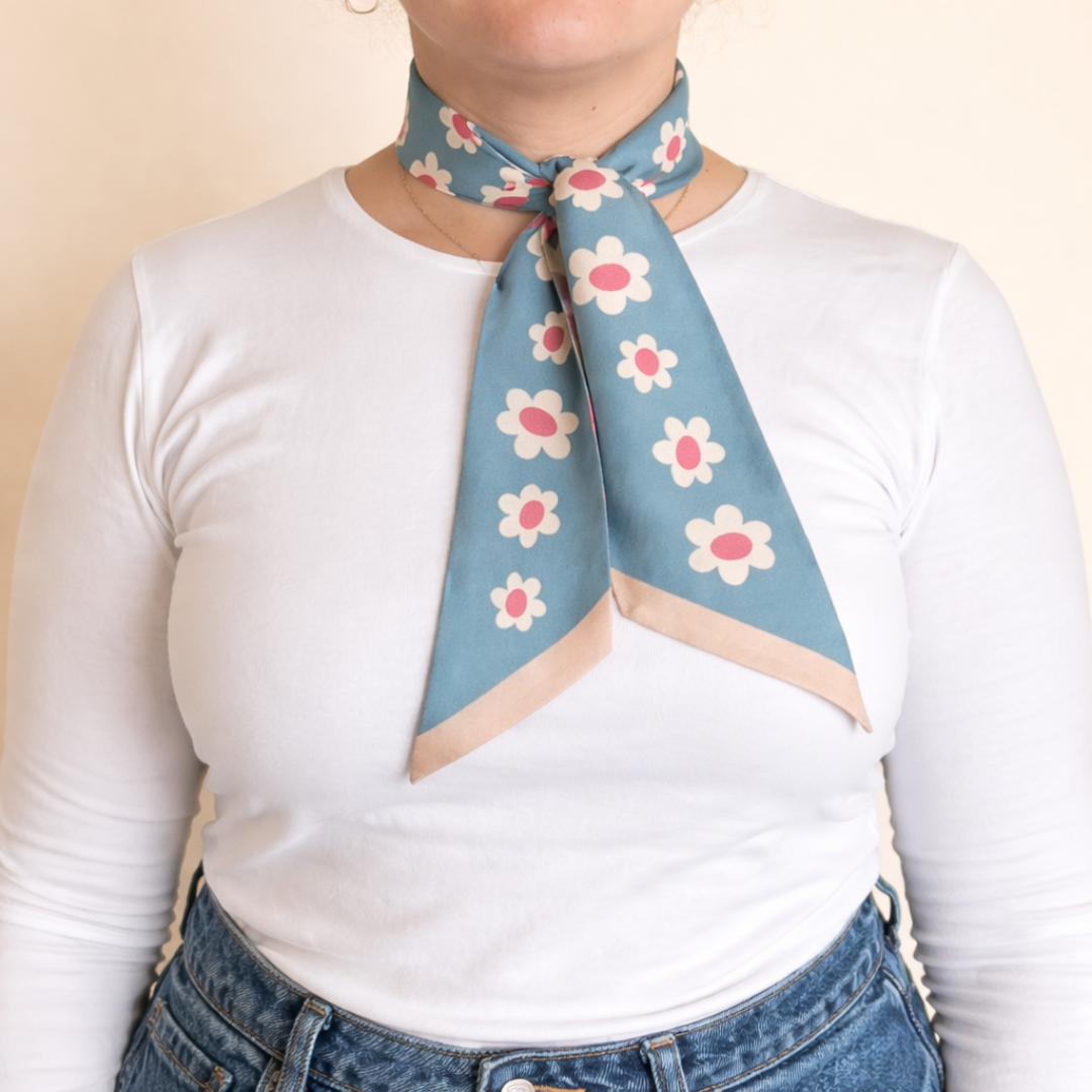 Small silk twilly spring flowers