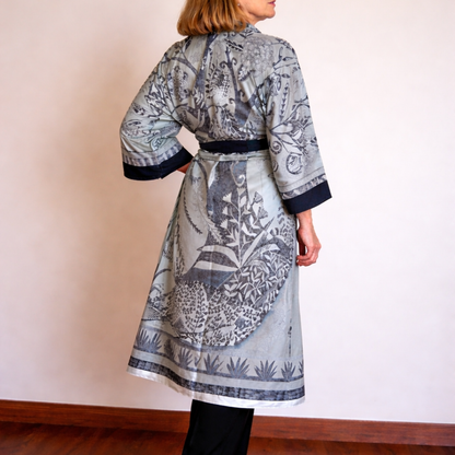 Silk kimono with a tree of life design