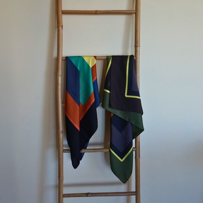 Geometric silk scarf