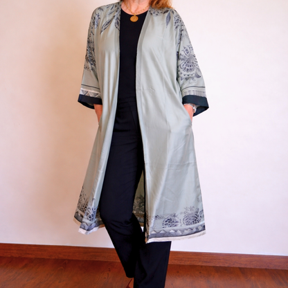 Silk kimono with a tree of life design