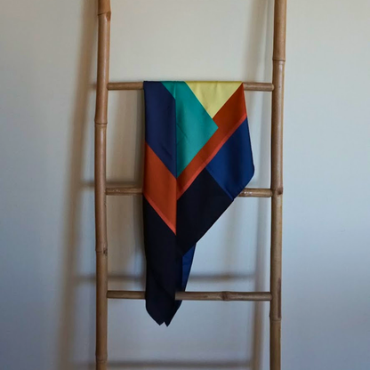 Geometric silk scarf
