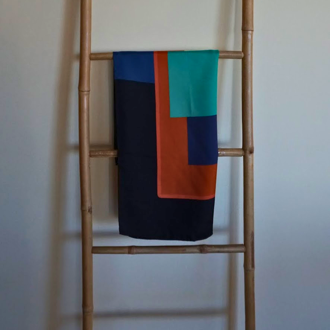 Geometric silk scarf