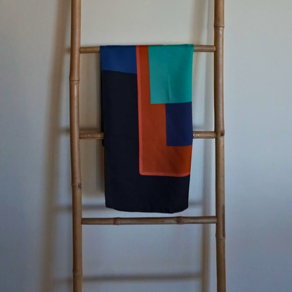 Geometric silk scarf