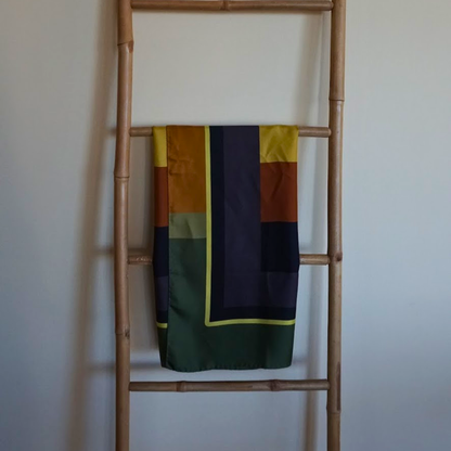 Geometric silk scarf
