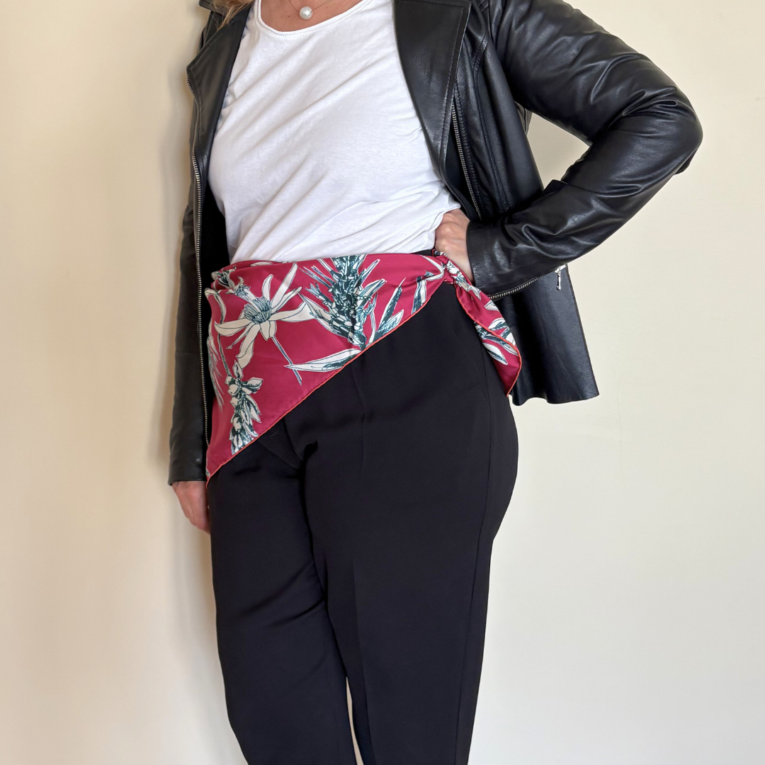 Triangular silk twill scarf