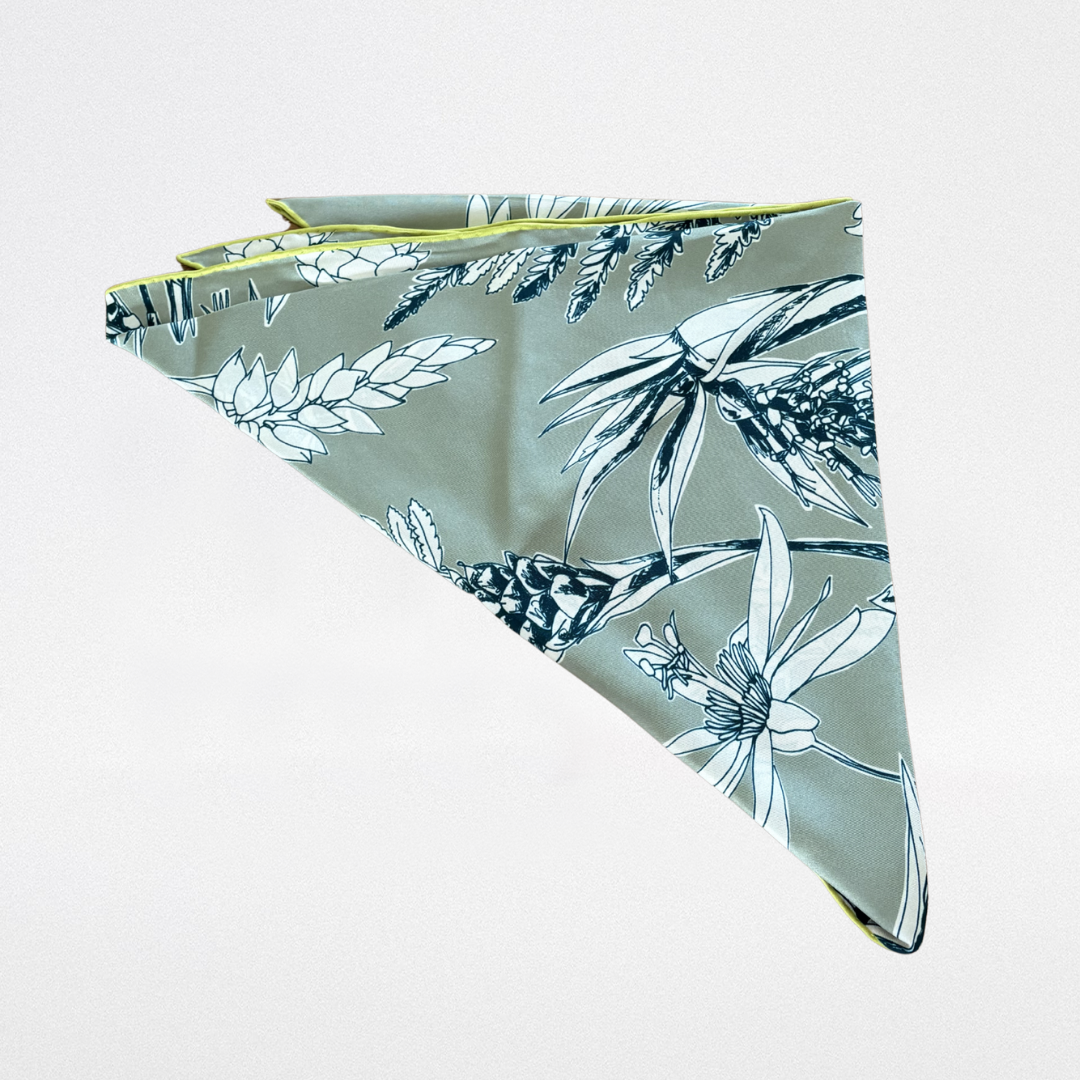 Triangular silk twill scarf