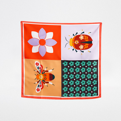 Mini pañuelo seda Insectos