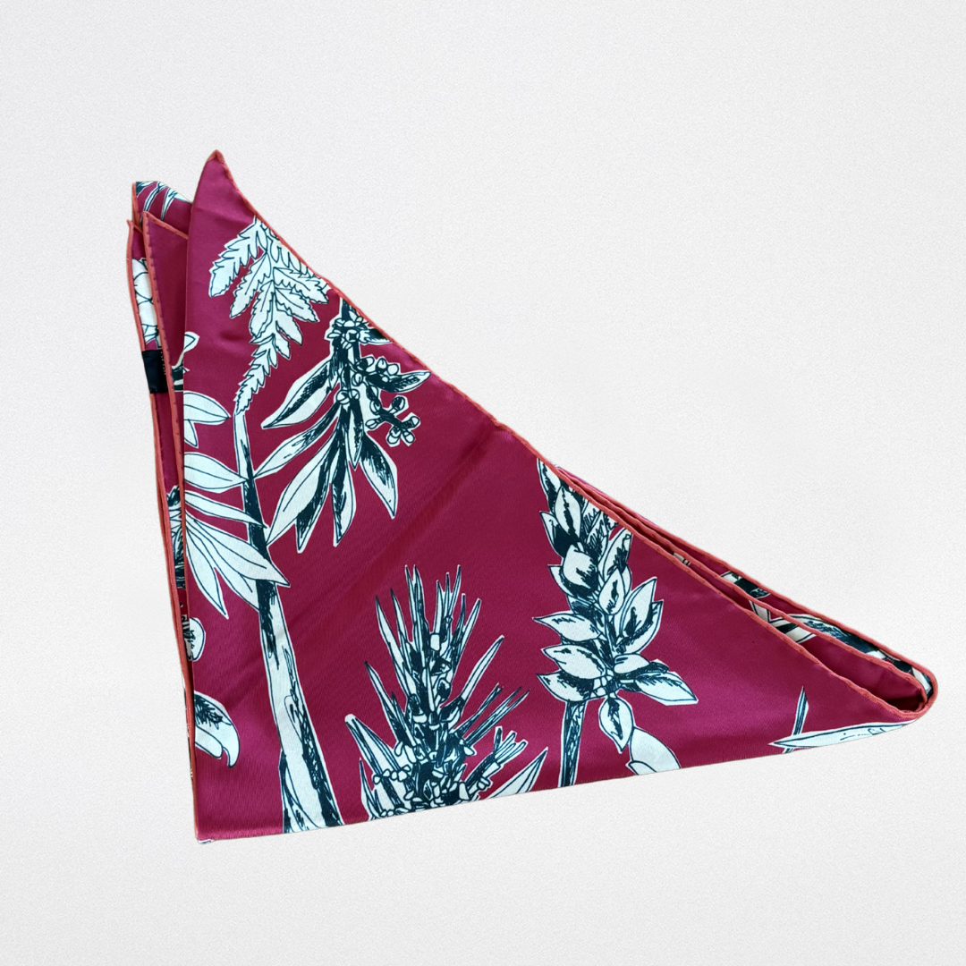 Triangular silk twill scarf