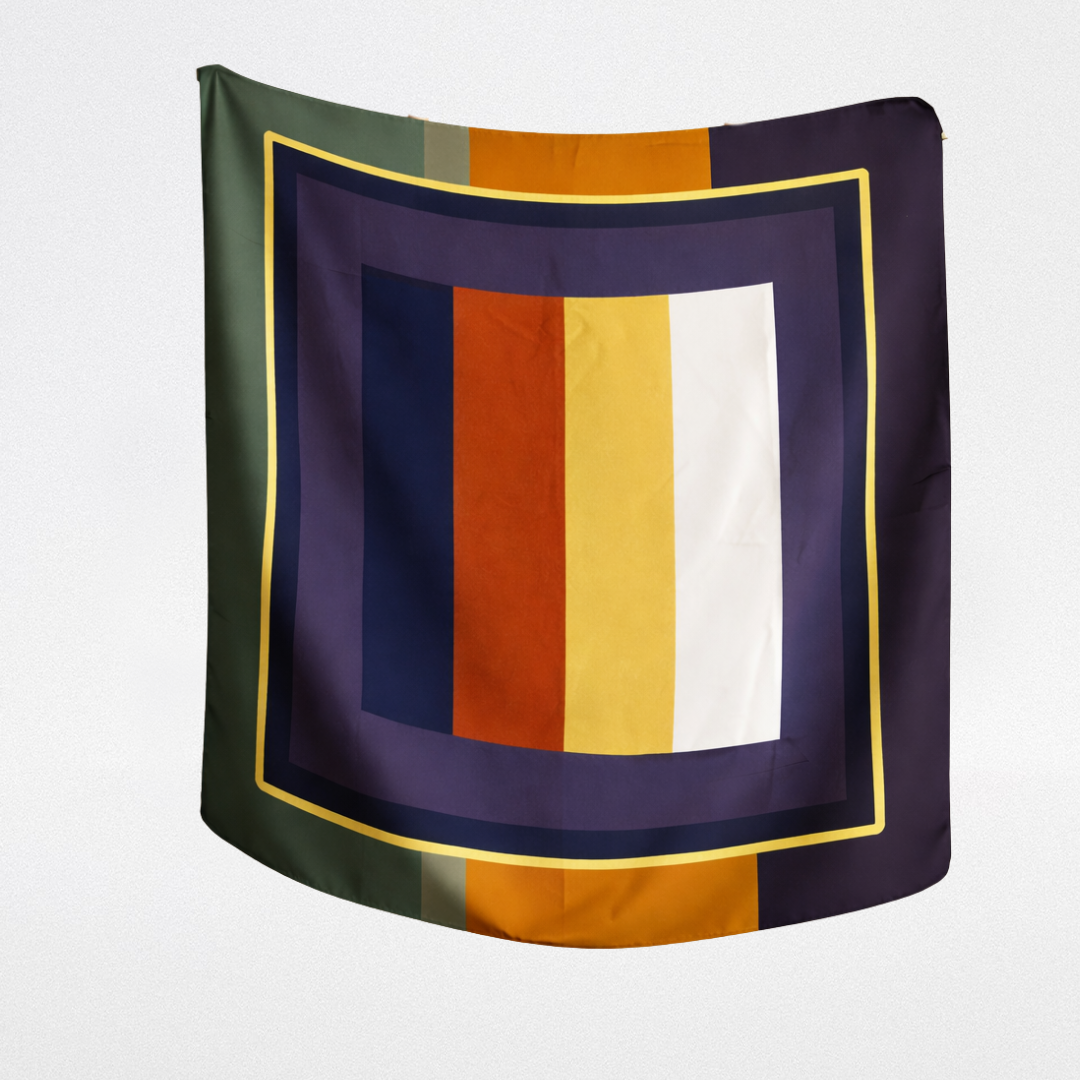 Geometric silk scarf