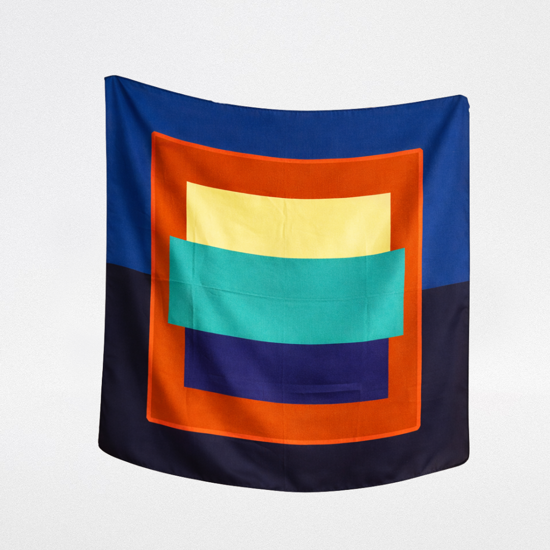 Geometric silk scarf