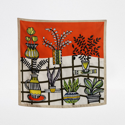 Mini foulard di seta Piante