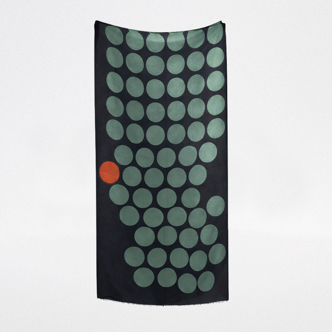 Maxi Wool Scarf Polka Dots